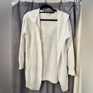 White Hooded Cardigan